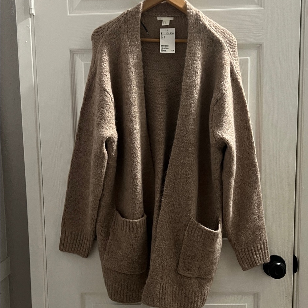 H&M Taupe Open Front Cardigan